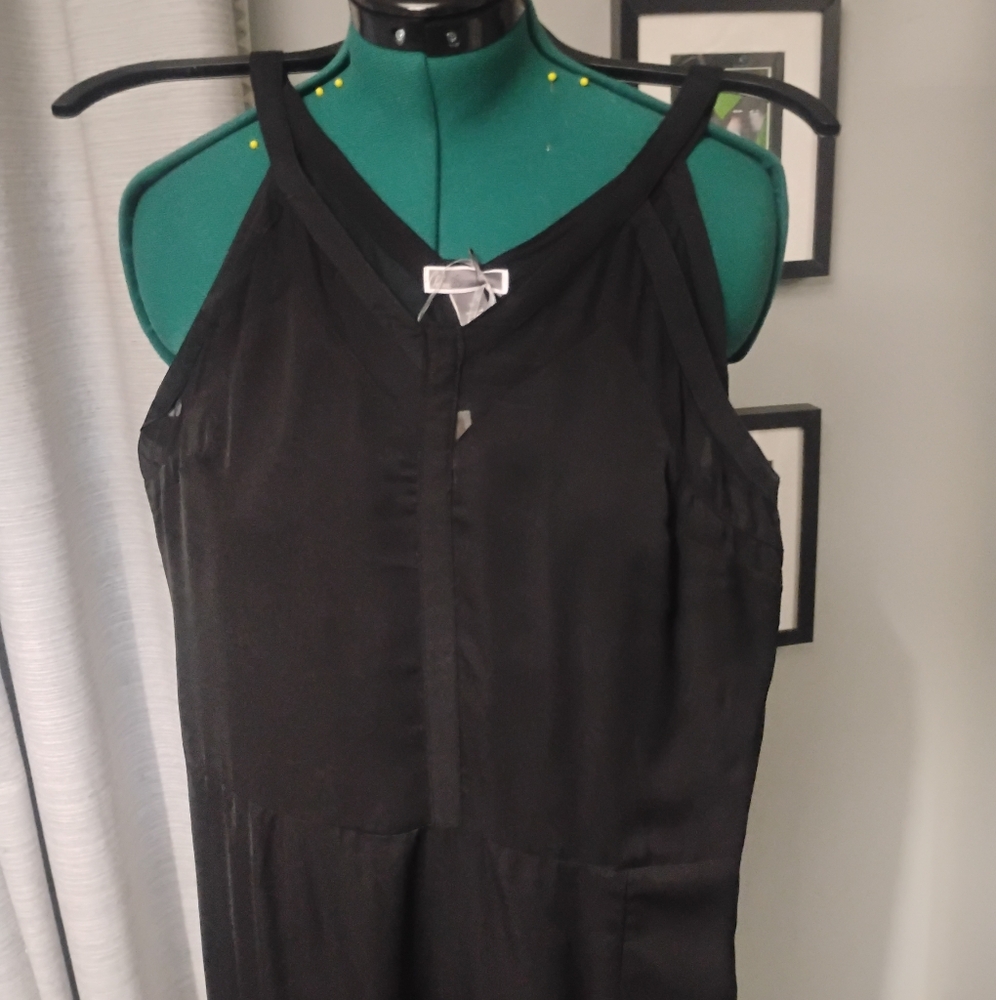 Peek A Boo Racerback Maxi Dress in Black by Chelsea 28 Sz M NWT